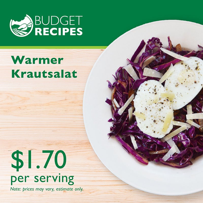 Budget Recipe Warmer Krautsalat