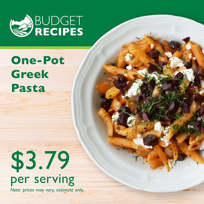 Budget Recipe One-pot Greek Pasta