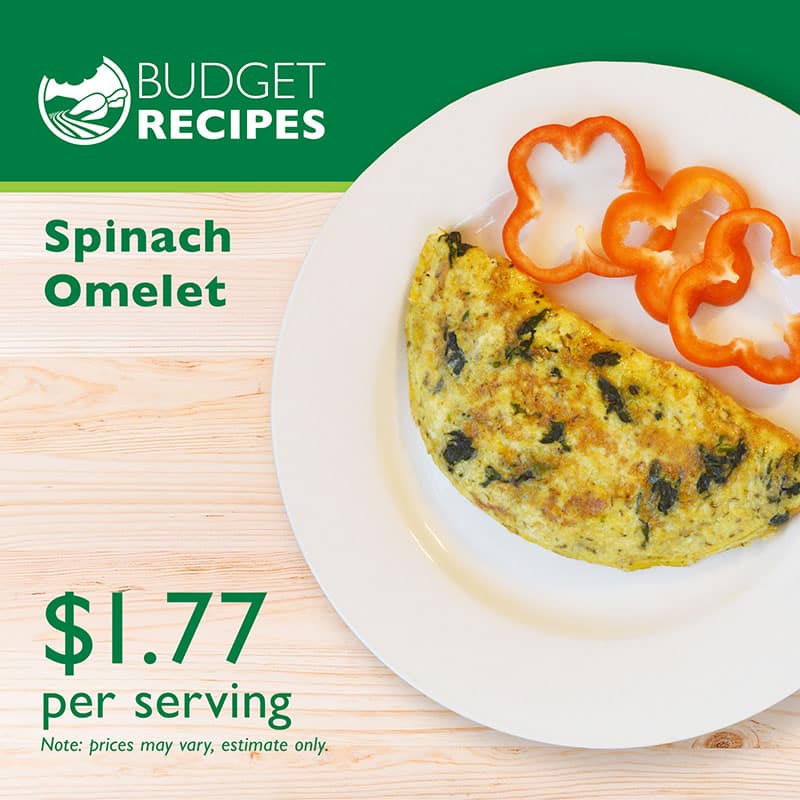 Budget Recipe Spinach Omelet
